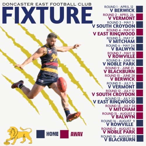 2025 Eastern Football Netball League Fixture